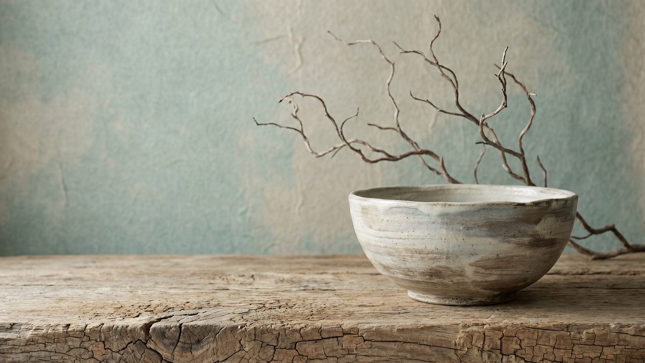 51吃瓜侘寂禅意美学 - 枯木陶器光影斑驳